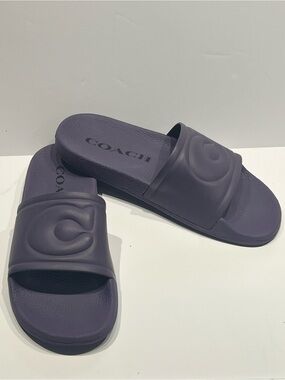 Coach Purple Logo Slide Sandals Sz 9